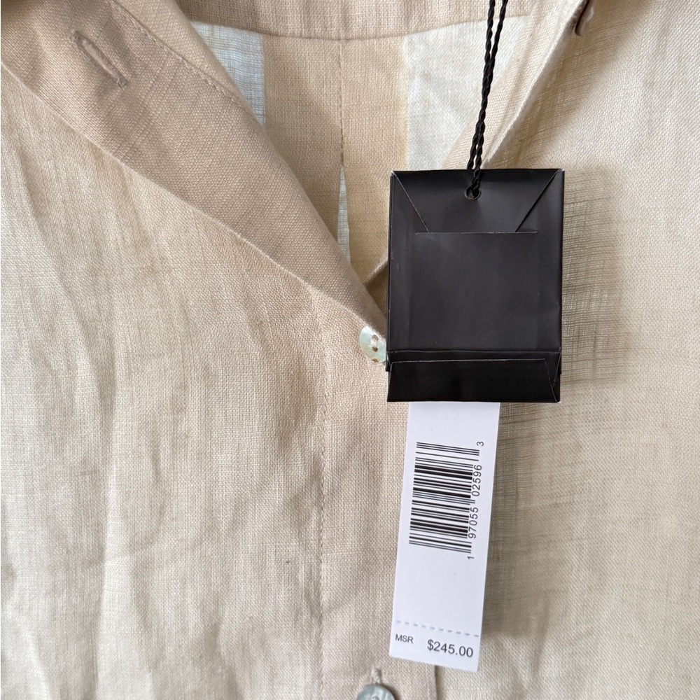 Elie Tahari Light Tan Linen Shirt NWT!!!